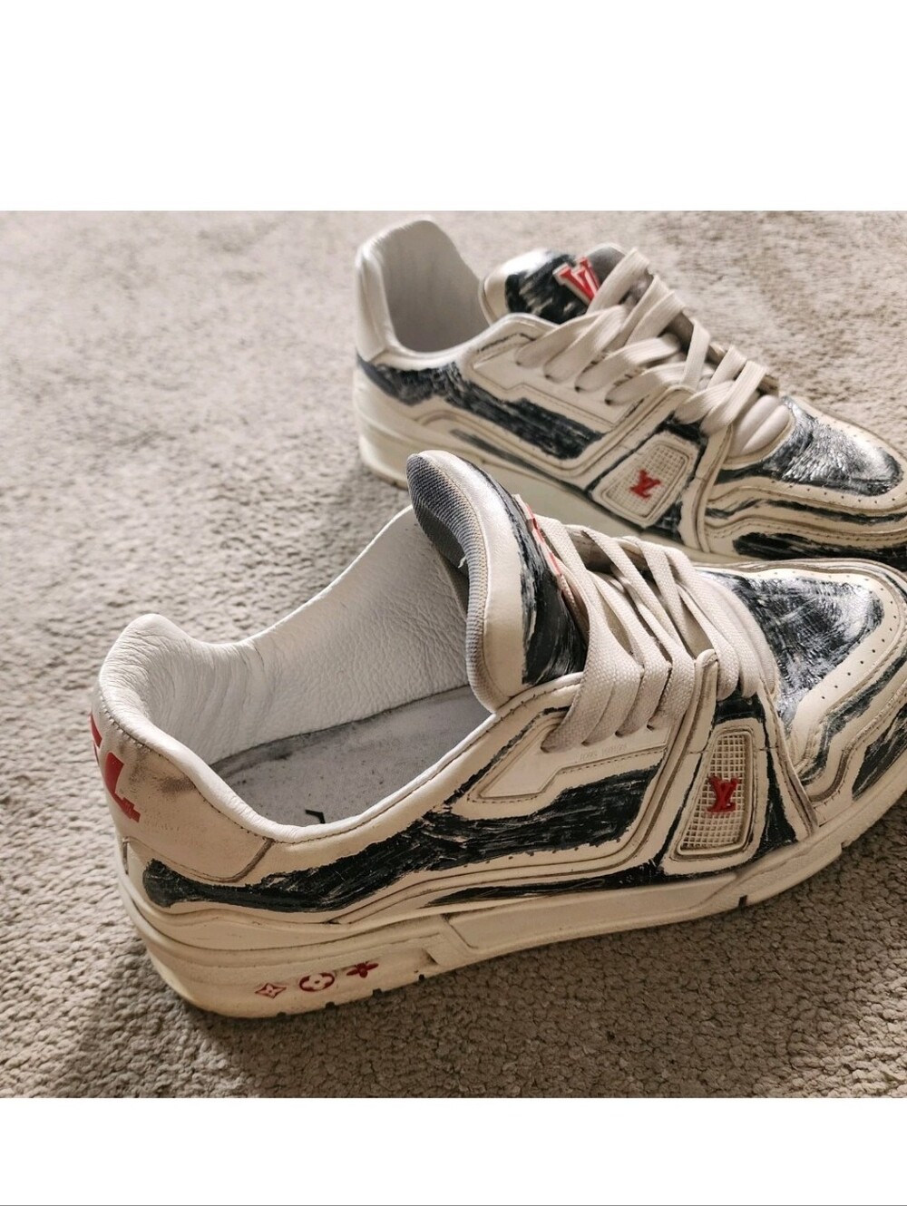 Louis Vuitton LV 'Colored In' White Trainer Men's Sneaker Size 6.5 LV/8 US - Picture 4 of 14